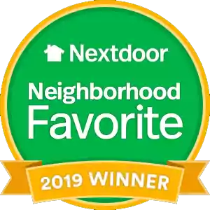 “Nextdoor Neighborhood Favorite 2019 Winner badge – awarded to Majestic Plumbing & Electric in Marietta, Georgia for trusted local plumbing and electrical services.”